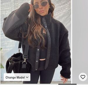 Fabletics Midnight Black Teddy Jacket